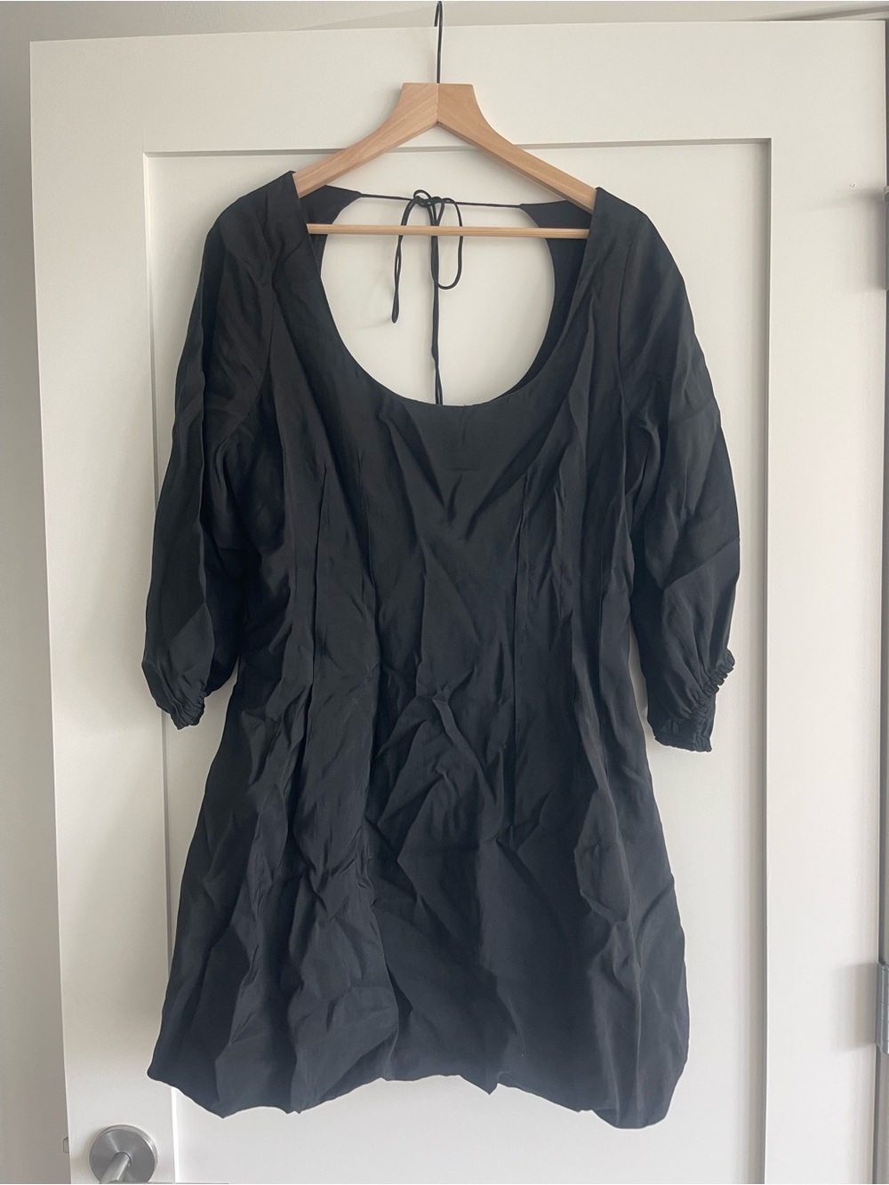 Black Scoop Back Mini Dress